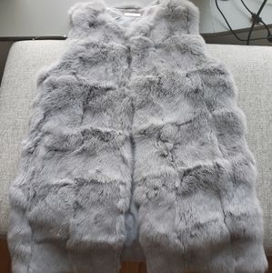 Grey Rabbit Fur Vest
